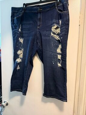 Dark Blue Distressed Women’s Jeans